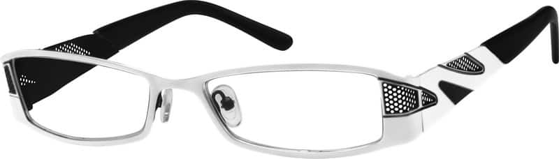 Angle view of Rectangle Glasses 599630 in White