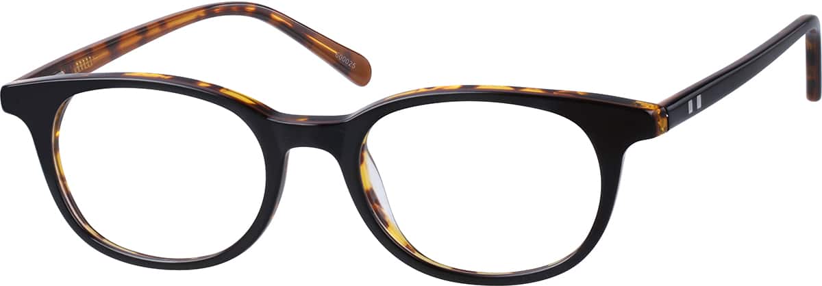 Angle view of Oval Glasses 600025 in Tortoiseshell