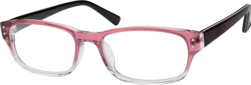 Angle view of Rectangle Glasses 601519 in Pink
