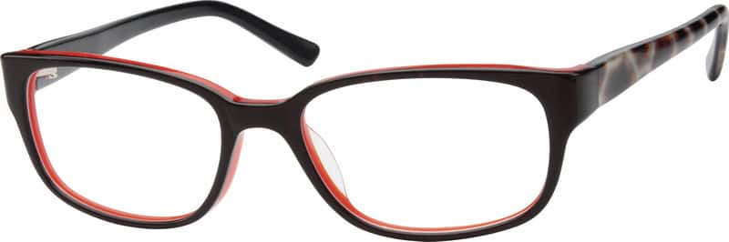Angle view of Rectangle Glasses 601715 in Orange