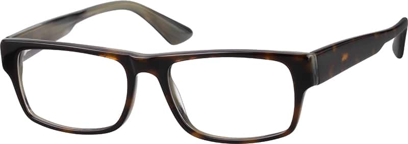 Angle view of Rectangle Glasses 604625 in Tortoiseshell