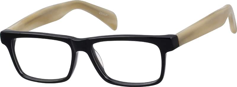 Angle view of Rectangle Glasses 604721 in Black