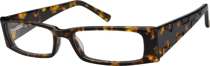 Angle view of Rectangle Glasses 605125 in Tortoiseshell