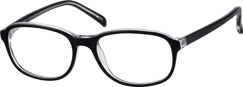 Angle view of Oval Glasses 605221 in Black