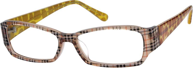 Angle view of Rectangle Glasses 605815 in Pattern