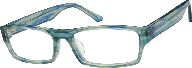 Angle view of Rectangle Glasses 606116 in Blue