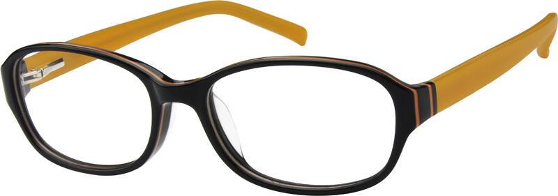 Angle view of Oval Glasses 606621 in Black