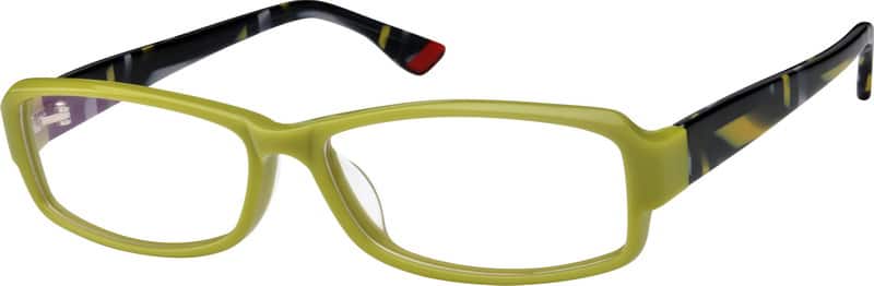 Angle view of Rectangle Glasses 607934 in Green