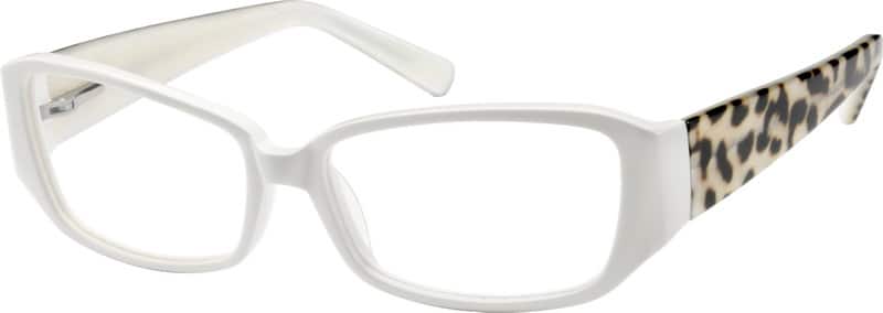 Angle view of Rectangle Glasses 609530 in White