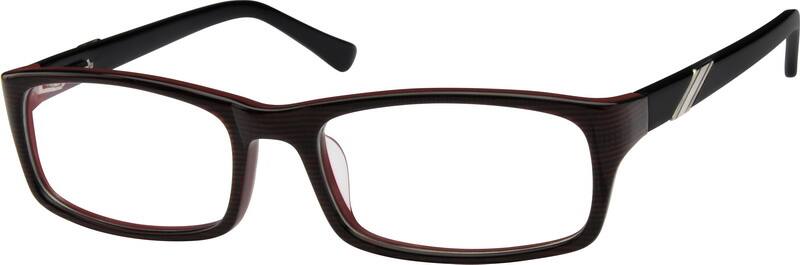 Angle view of Rectangle Glasses 610818 in Black