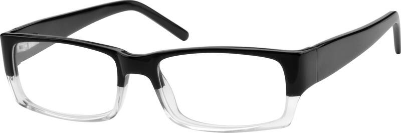 Angle view of Rectangle Glasses 613021 in Black