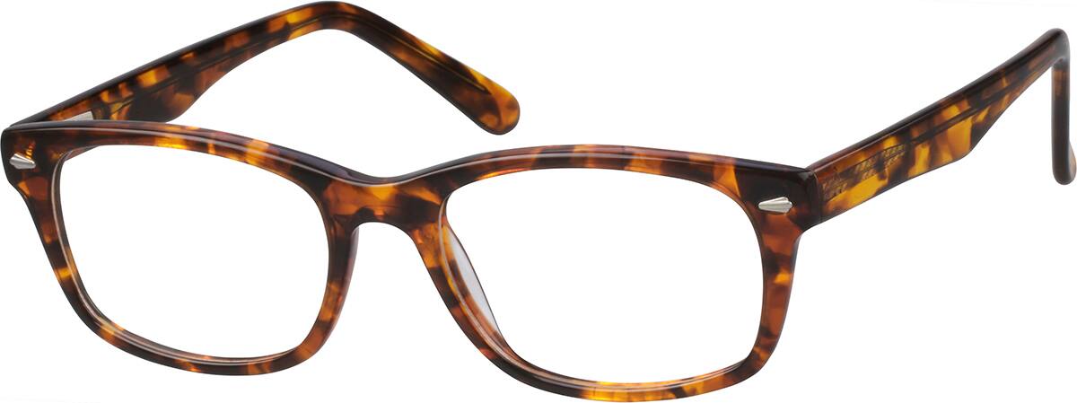 Angle view of Rectangle Glasses 621325 in Tortoiseshell