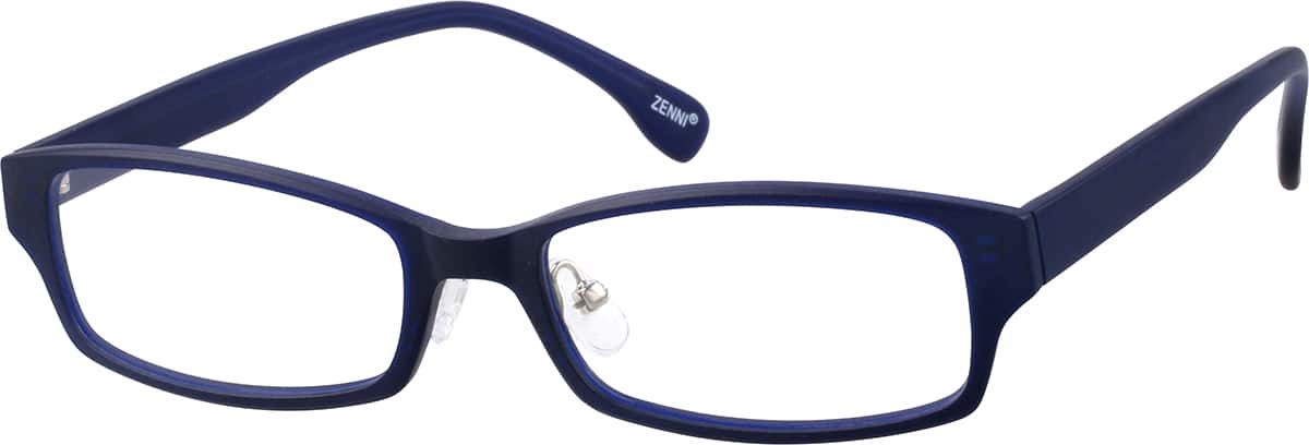 Angle view of Rectangle Glasses 621616 in Blue