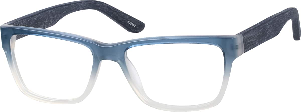 Angle view of Rectangle Glasses 622212 in Blue