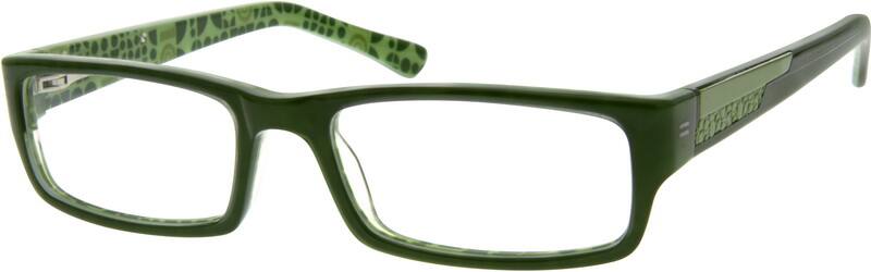 Angle view of Rectangle Glasses 622324 in Green