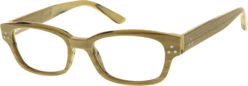 Angle view of Rectangle Glasses 623632 in Yellow