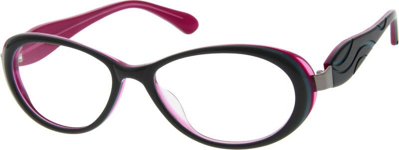 Angle view of Oval Glasses 624217 in Purple