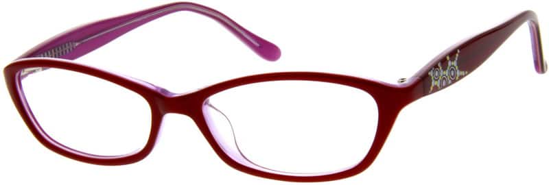 Angle view of Oval Glasses 624318 in Red
