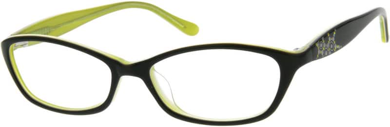 Angle view of Oval Glasses 624336 in Yellow