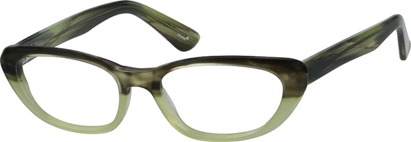 Angle view of Cat-Eye Glasses 626224 in Green