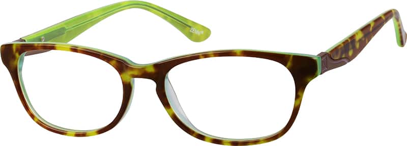 Angle view of Oval Glasses 626424 in Green