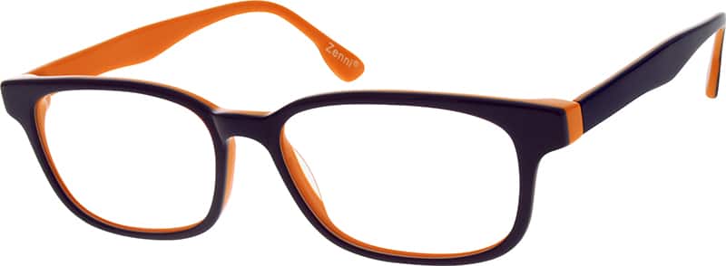 Angle view of Rectangle Glasses 627617 in Purple
