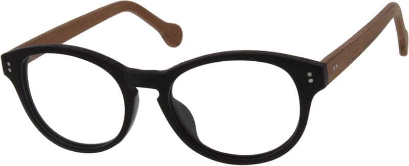 Angle view of Round Glasses 629021 in Black