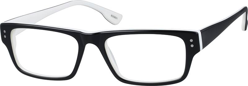 Angle view of Rectangle Glasses 630831 in White