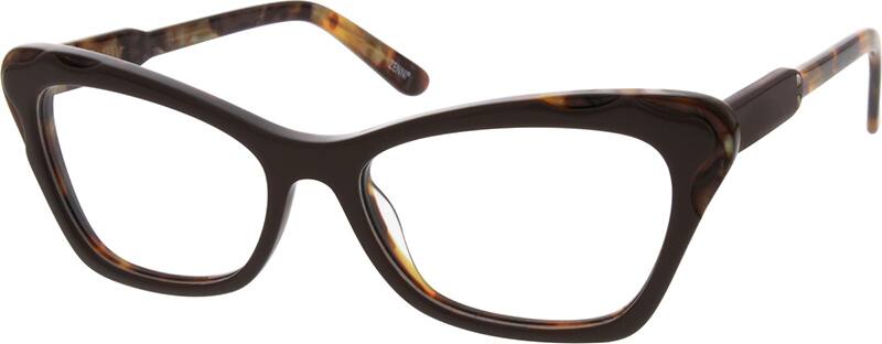 Angle view of Cat-Eye Glasses 631815 in Brown