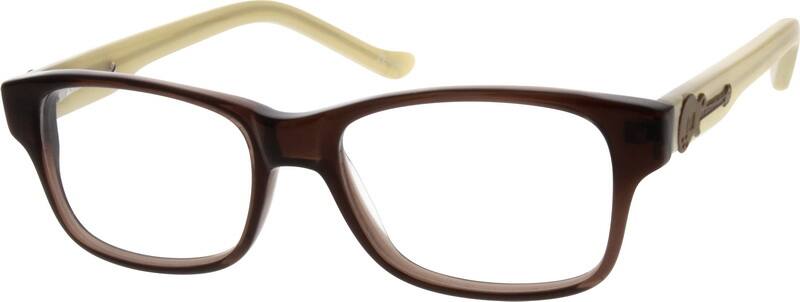 Angle view of Kids’ Square Glasses 632715 in Brown