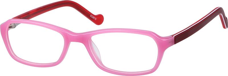 Angle view of Kids’ Oval Glasses 632819 in Pink