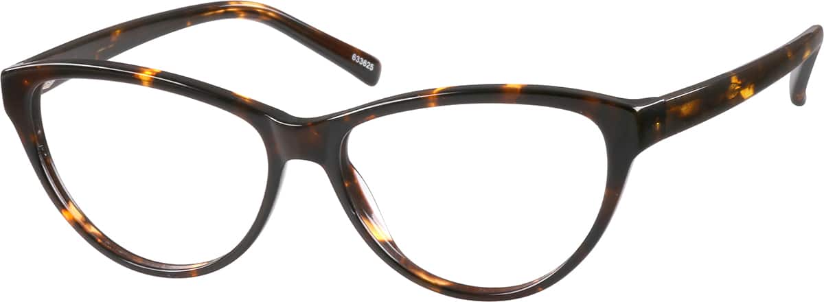 Angle view of Cat-Eye Glasses 633625 in Tortoiseshell