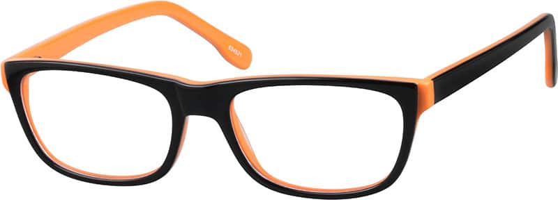 Angle view of Rectangle Glasses 634521 in Black