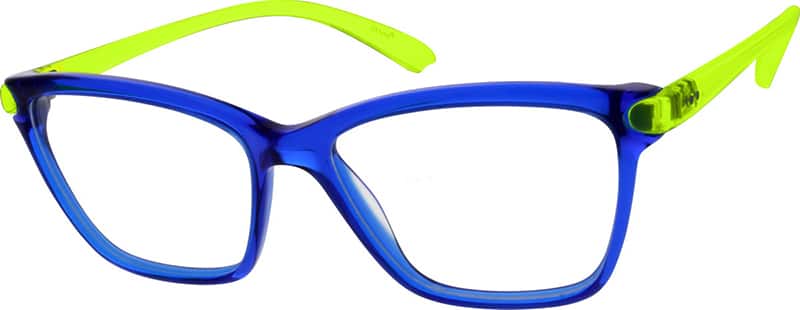 Angle view of Cat-Eye Glasses 634716 in Blue