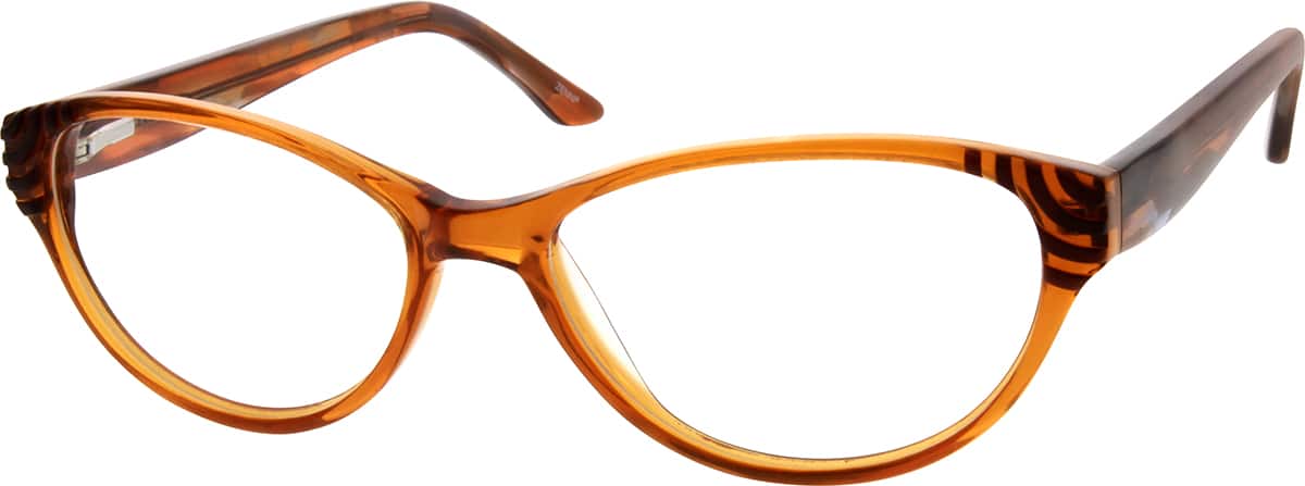 Angle view of Cat-Eye Glasses 635915 in Brown