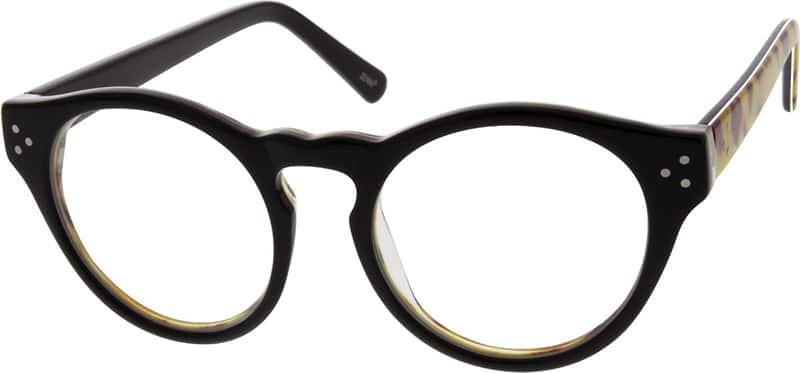 Angle view of Round Glasses 636621 in Black