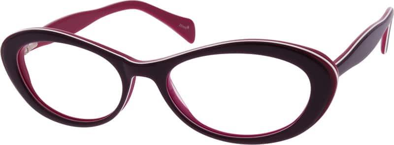 Angle view of Oval Glasses 637317 in Purple