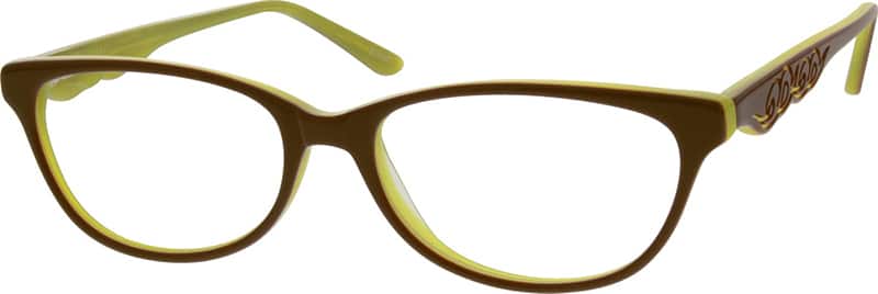 Angle view of Cat-Eye Glasses 638215 in Brown