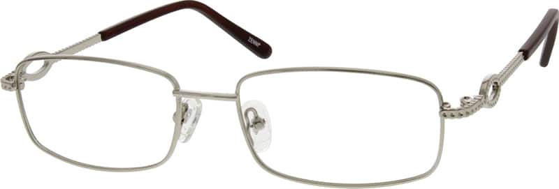 Angle view of Rectangle Glasses 651411 in Silver