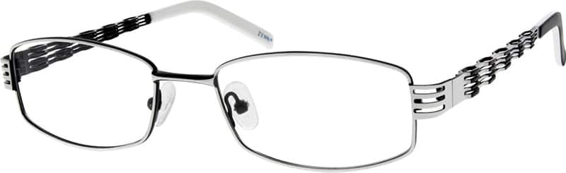 Angle view of Rectangle Glasses 653330 in White