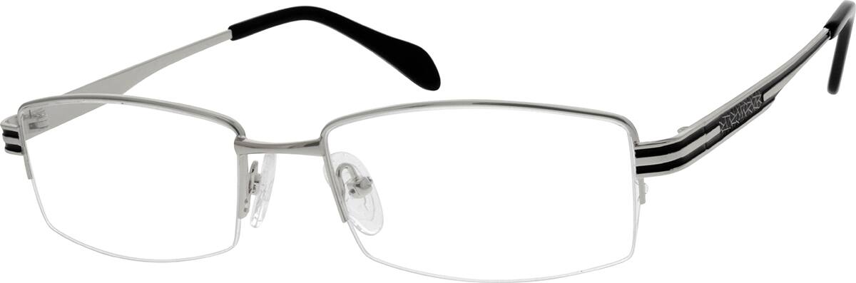 Angle view of Rectangle Glasses 655211 in Silver