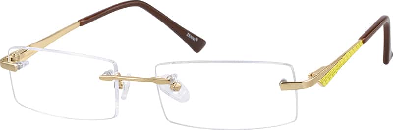 Angle view of Rimless Glasses 655614 in Gold