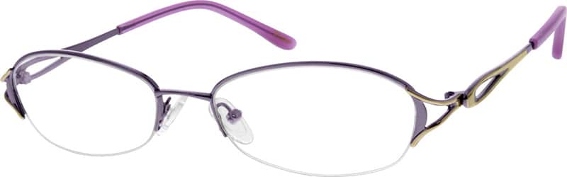 Angle view of Oval Glasses 659517 in Purple