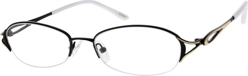 Angle view of Oval Glasses 659521 in Black