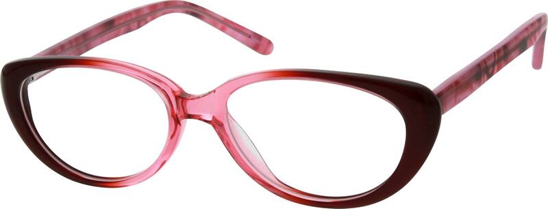Angle view of Kids’ Cat-Eye Glasses 660518 in Red
