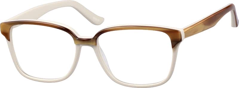 Angle view of Square Glasses 664015 in Cream