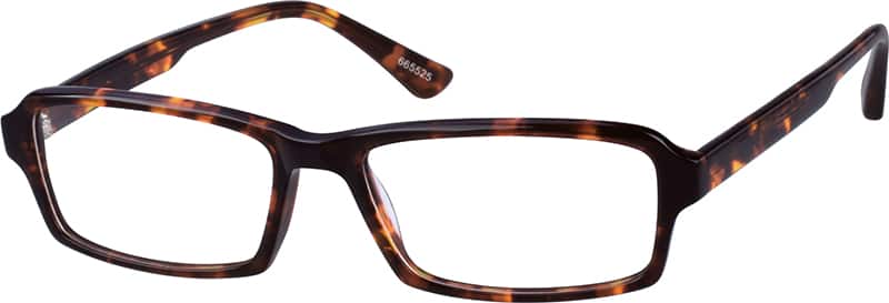 Angle view of Rectangle Glasses 665525 in Tortoiseshell