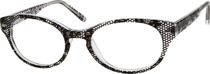Angle view of Kids’ Oval Glasses 668431 in Black