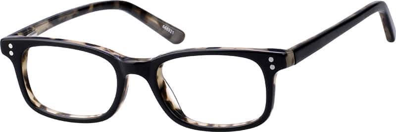 Angle view of Kids’ Rectangle Glasses 668921 in Black