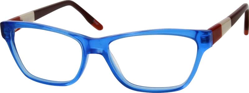 Angle view of Kids’ Rectangle Glasses 669316 in Blue